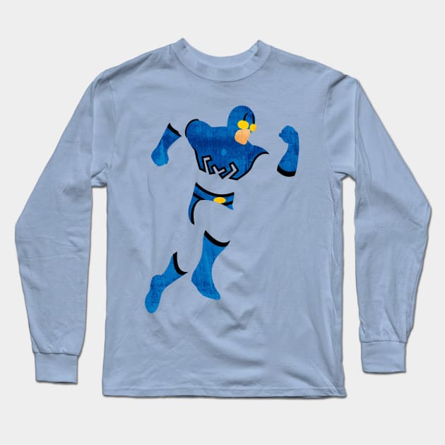 Blue Beetle Minimalism Long Sleeve T-Shirt by JRLunaArt